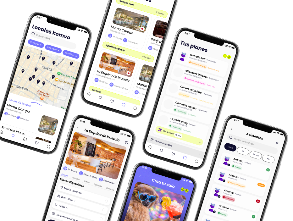 App de Komvo en móviles