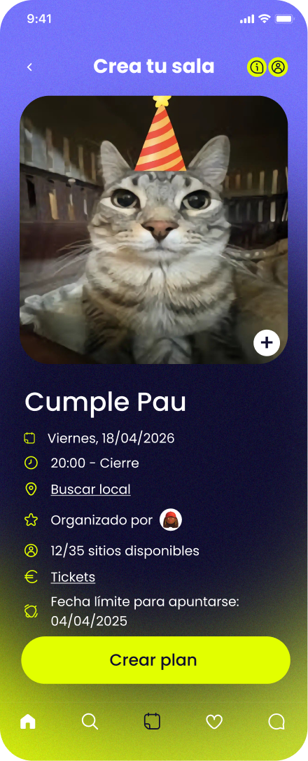 Sala para eventos de grupo en Komvo